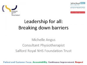 Leadership for all Breaking down barriers Michelle Angus