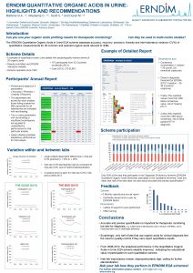 ERNDIM QUANTITATIVE ORGANIC ACIDS IN URINE HIGHLIGHTS AND