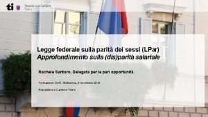 Legge federale sulla parit dei sessi LPar Approfondimento