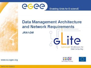 Enabling Grids for Escienc E Data Management Architecture