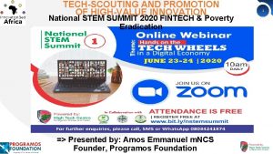 TECHSCOUTING AND PROMOTION OF HIGHVALUE INNOVATION National STEM