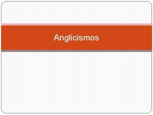 Anglicismo crudo