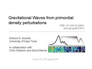 Gravitational Waves from primordial density perturbations PRD 75