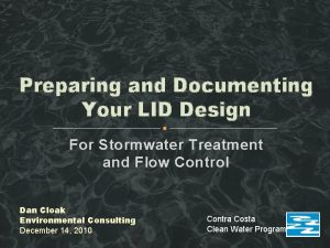 Preparing and Documenting Your LID Design For Stormwater