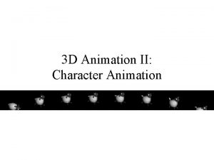 3 D Animation II Character Animation Announcement If