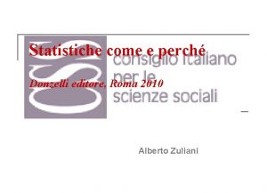 Statistiche come e perch Donzelli editore Roma 2010