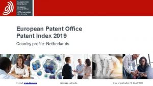 European Patent Office Patent Index 2019 Country profile
