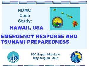 NDMO Case Study HAWAII USA EMERGENCY RESPONSE AND