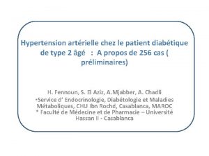 Hypertension artrielle chez le patient diabtique de type