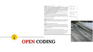 Contoh open coding, axial coding selective coding