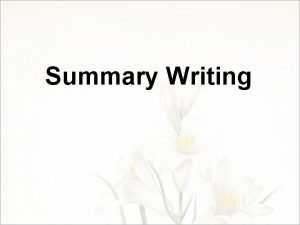 Summary Writing 60 Para 1 Para 2 Para