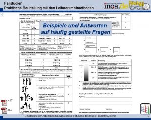 Fallstudien Praktische Beurteilung mit den Leitmerkmalmethoden K Beispiele