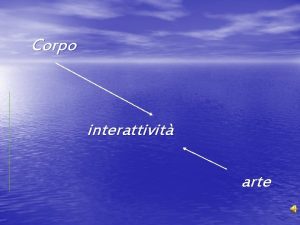 Corpo interattivit arte Video Art o Videoarte Forma