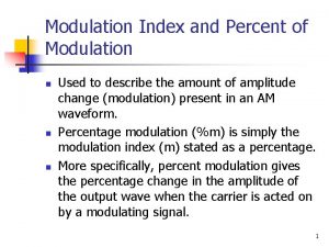 Percentage modulation formula