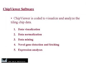 Chip Viewer Software Chip Viewer is coded to
