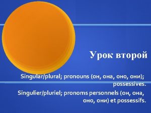 Singularplural pronouns possessives Singulierpluriel pronoms personnels et possessifs