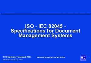 ISO IEC 82045 Specifications for Document Management Systems