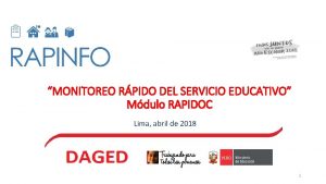 MONITOREO RPIDO DEL SERVICIO EDUCATIVO Mdulo RAPIDOC Lima