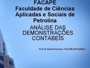 FACAPE Faculdade de Cincias Aplicadas e Sociais de