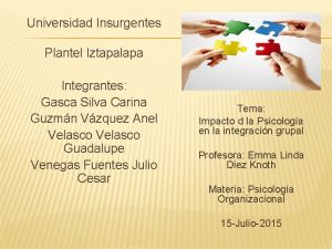 Universidad Insurgentes Plantel Iztapalapa Integrantes Gasca Silva Carina