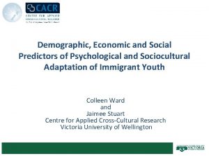 Demographic Economic and Social Predictors of Psychological and