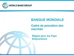 Ppsd banque mondiale
