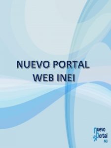 NUEVO PORTAL WEB INEI NUEVO PORTAL WEB INEI