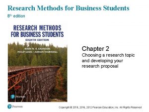 Research Methods for Business Students 8 th edition