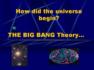 How did the universe begin THE BIG BANG