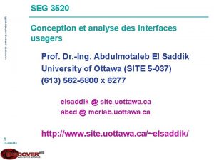 www site uottawa caelsaddik SEG 3520 Conception et