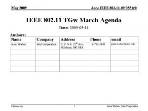 May 2009 doc IEEE 802 11 090551 r