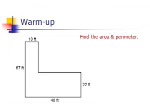 Area and perimeter warm up
