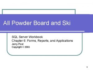 All Powder Board and Ski SQL Server Workbook