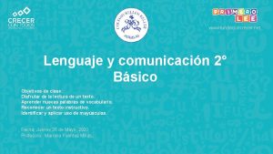 www fundacioncrecer net Lenguaje y comunicacin 2 Bsico