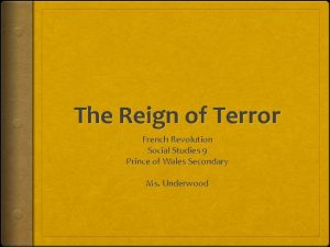The Reign of Terror French Revolution Social Studies