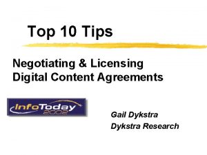 Top 10 Tips Negotiating Licensing Digital Content Agreements