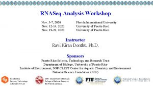 RNASeq Analysis Workshop Nov 5 7 2020 Nov