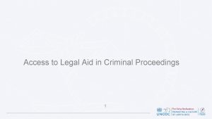 Access to Legal Aid in Criminal Proceedings 1