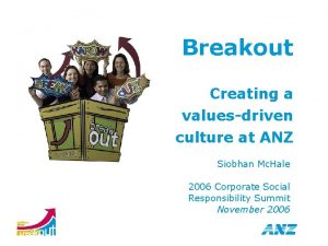 Breakout Creating a valuesdriven culture at ANZ Siobhan