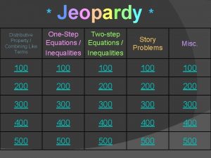 Jeopardy distributive property