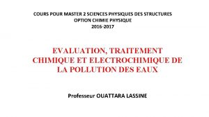 COURS POUR MASTER 2 SCIENCES PHYSIQUES DES STRUCTURES