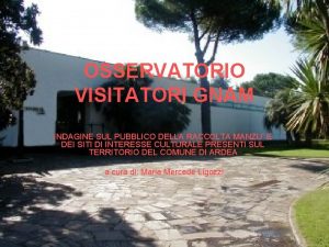 OSSERVATORIO VISITATORI GNAM INDAGINE SUL PUBBLICO DELLA RACCOLTA