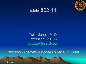 IEEE 802 11 i Tulin Mangir Ph D