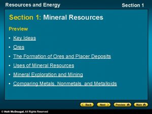 Resources and Energy Section 1 Mineral Resources Preview