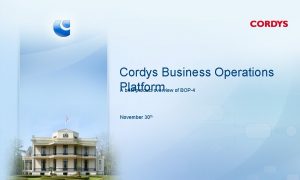 Cordys Business Operations Platform A brief product overview