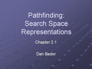 Pathfinding Search Space Representations Chapter 2 1 Dan