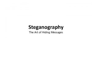 Steganography The Art of Hiding Messages introduction Word