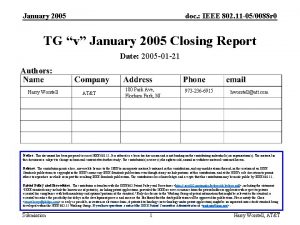 January 2005 doc IEEE 802 11 050088 r