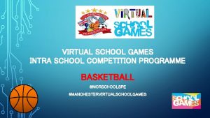 VIRTUAL SCHOOL GAMES INTRA SCHOOL COMPETITION PROGRAMME BASKETBALL