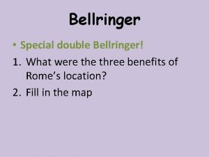 Bellringer Special double Bellringer 1 What were three